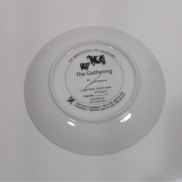 The American Folk Art Collection "The Gathering" Limited Edition Decorative Plat - Picture 7 of 9